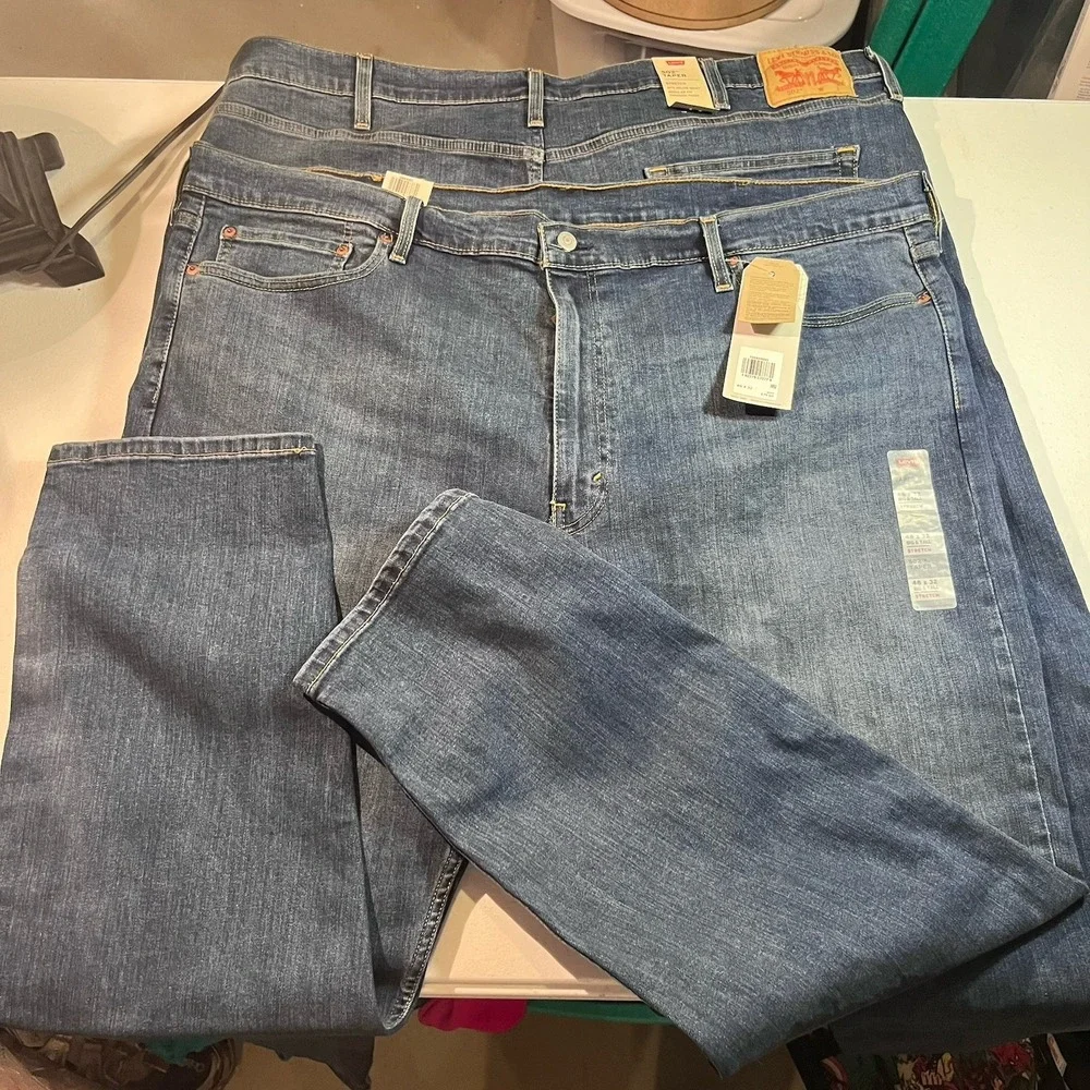 LEVI'S 502 REGULAR TAPER FIT W\ FLEX STRETCH JEAN BIG &‎ TALL 48x32 RT$79